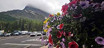 Many Glacier parking lot