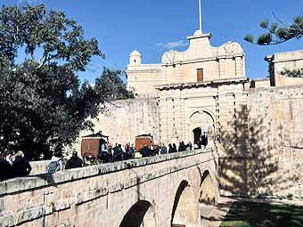 Malta bridge leading to the main gate of Mdina