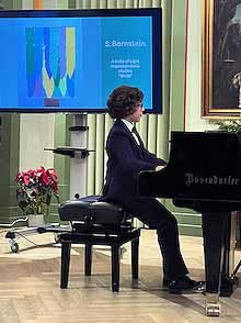 Gabrijel Cordina at the piano in the Sala Isouard