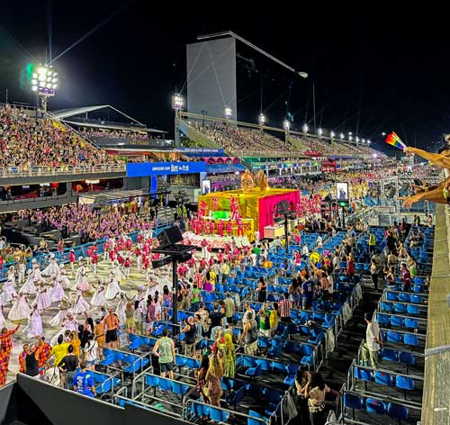 Rio Carnaval - Long view of Sambadrome Stadium