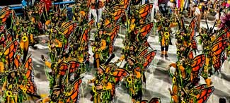 Rio Carnaval, componentes wearing butterfly fantasies