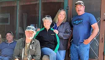 Family at Oregon lake cabin